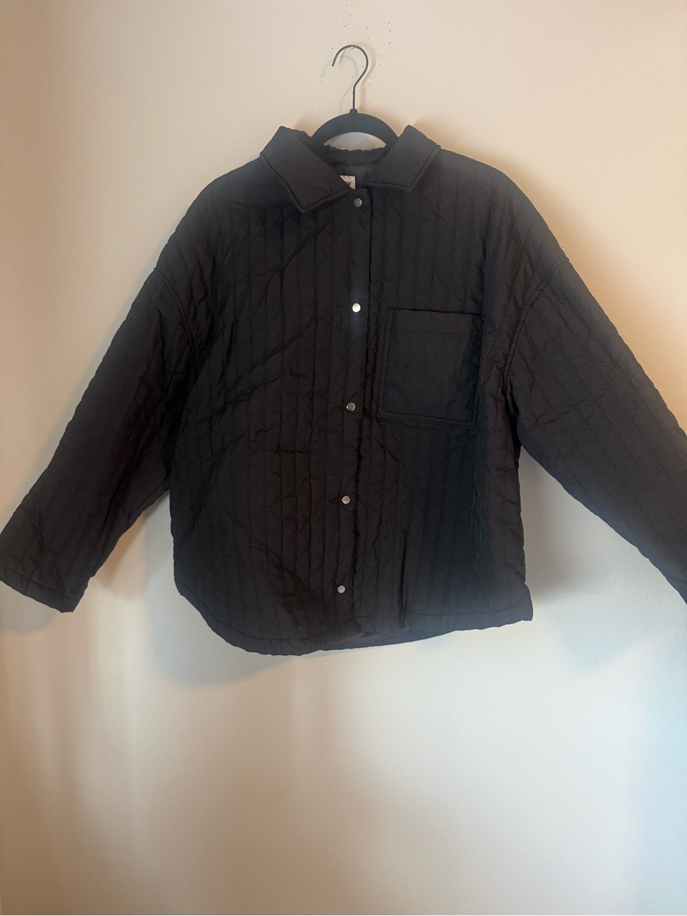 Old Navy Quilted Button-Front Jacket in Black